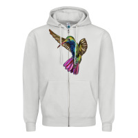 Dove Grey Broad Billed Hummingbird Zipper Hoodie - LillyAllenDesigns