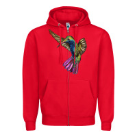 Red Broad Billed Hummingbird Zipper Hoodie - LillyAllenDesigns
