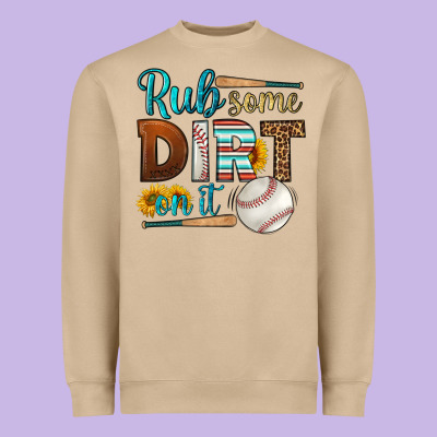 Rub Some Dirt On It Baseball Heavyweight Sweatshirt Designed By Hra Design Shop