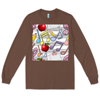 Chestnut music class seamless pattern Long Sleeve Tee - BundleAndBundleShop