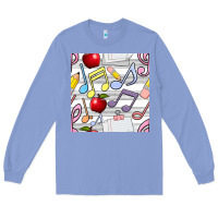 Colony Blue music class seamless pattern Long Sleeve Tee - BundleAndBundleShop