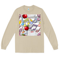 Mushroom music class seamless pattern Long Sleeve Tee - BundleAndBundleShop
