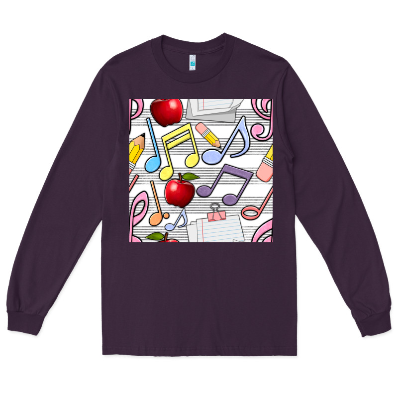Music Class Seamless Pattern Long Sleeve Tee by BundleAndBundleShop | Teevron