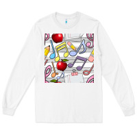 White music class seamless pattern Long Sleeve Tee - BundleAndBundleShop