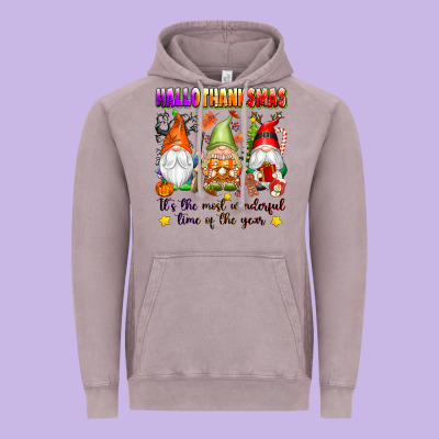 Hallothanksmas Its The Most Wonderful Time Of The Vintage Hoodie Designed By Texasbilliewilder