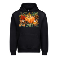 Black Just a girl who loves Fall Urban Hoodie - NancyCooperArtShop