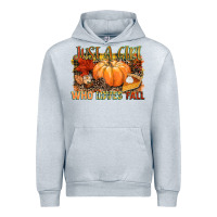 Heather Grey Just a girl who loves Fall Urban Hoodie - NancyCooperArtShop