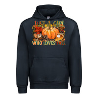 Navy Just a girl who loves Fall Urban Hoodie - NancyCooperArtShop