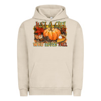 Pigment French Oak Just a girl who loves Fall Urban Hoodie - NancyCooperArtShop