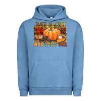 Pigment Pebble Blue Just a girl who loves Fall Urban Hoodie - NancyCooperArtShop