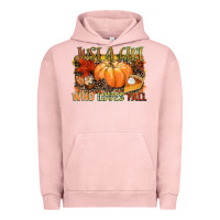 Pigment Salmon Just a girl who loves Fall Urban Hoodie - NancyCooperArtShop