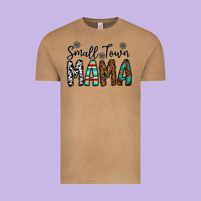 Small Town Mama Vintage Tee Designed By Cowhidedigitalart
