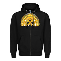 Black childhood cancer awareness rainbow (1) Zipper Hoodie - Jasminsmagicworld
