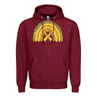 Burgundy childhood cancer awareness rainbow (1) Zipper Hoodie - Jasminsmagicworld