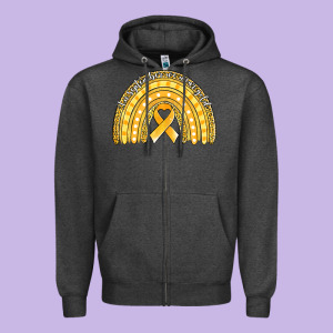 Childhood Cancer Awareness Rainbow (1) Zipper Hoodie Designed By Jasminsmagicworld