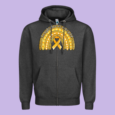 Childhood Cancer Awareness Rainbow (1) Zipper Hoodie Designed By Jasminsmagicworld