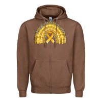 Chestnut childhood cancer awareness rainbow (1) Zipper Hoodie - Jasminsmagicworld