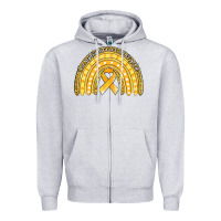 Heather Grey childhood cancer awareness rainbow (1) Zipper Hoodie - Jasminsmagicworld