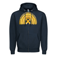 Navy childhood cancer awareness rainbow (1) Zipper Hoodie - Jasminsmagicworld