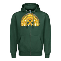 Sports Green childhood cancer awareness rainbow (1) Zipper Hoodie - Jasminsmagicworld