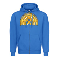 True Royal childhood cancer awareness rainbow (1) Zipper Hoodie - Jasminsmagicworld