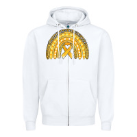 White childhood cancer awareness rainbow (1) Zipper Hoodie - Jasminsmagicworld