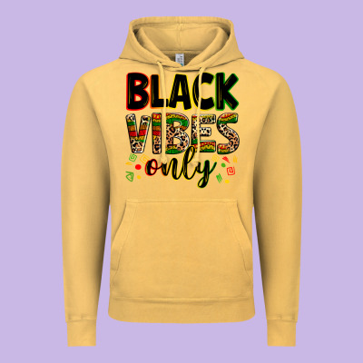 Black Vibes Only Juneteenth Vintage Hoodie Designed By Zillion Design Studio