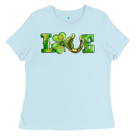 Baby Blue love with horseshoe Ladies Tee - AdoDesignShop