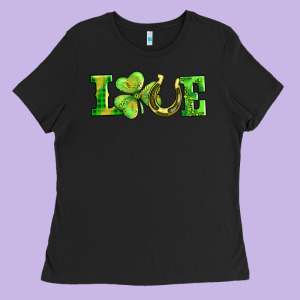 Love With Horseshoe Ladies Tee Designed By Adodesignshop