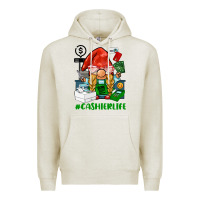 Oatmeal Heather cashier  life gnome Premium Hoodie - BarkalooDesign