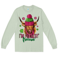 I'm Freakin Freezin Pink Christmas Long Haired Cow Long Sleeve Tee | Teevron