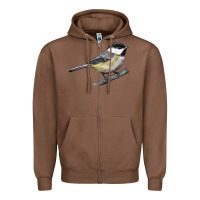 Chestnut Black Capped Chickadee Zipper Hoodie - LillyAllenDesigns