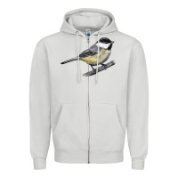 Dove Grey Black Capped Chickadee Zipper Hoodie - LillyAllenDesigns