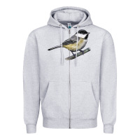 Heather Grey Black Capped Chickadee Zipper Hoodie - LillyAllenDesigns