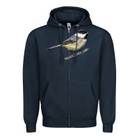 Navy Black Capped Chickadee Zipper Hoodie - LillyAllenDesigns