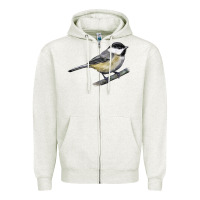 Oatmeal Heather Black Capped Chickadee Zipper Hoodie - LillyAllenDesigns