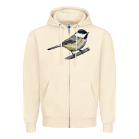 Sandshell Black Capped Chickadee Zipper Hoodie - LillyAllenDesigns