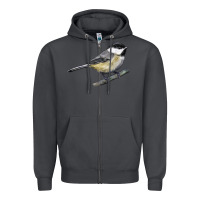 Smoke Black Capped Chickadee Zipper Hoodie - LillyAllenDesigns