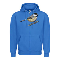 True Royal Black Capped Chickadee Zipper Hoodie - LillyAllenDesigns