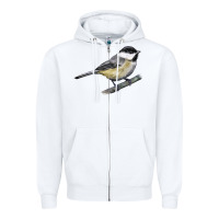 White Black Capped Chickadee Zipper Hoodie - LillyAllenDesigns