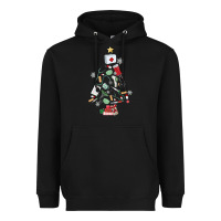 Black nurse christmas tree Heavyweight Hoodie - MaliasSmallBusiness