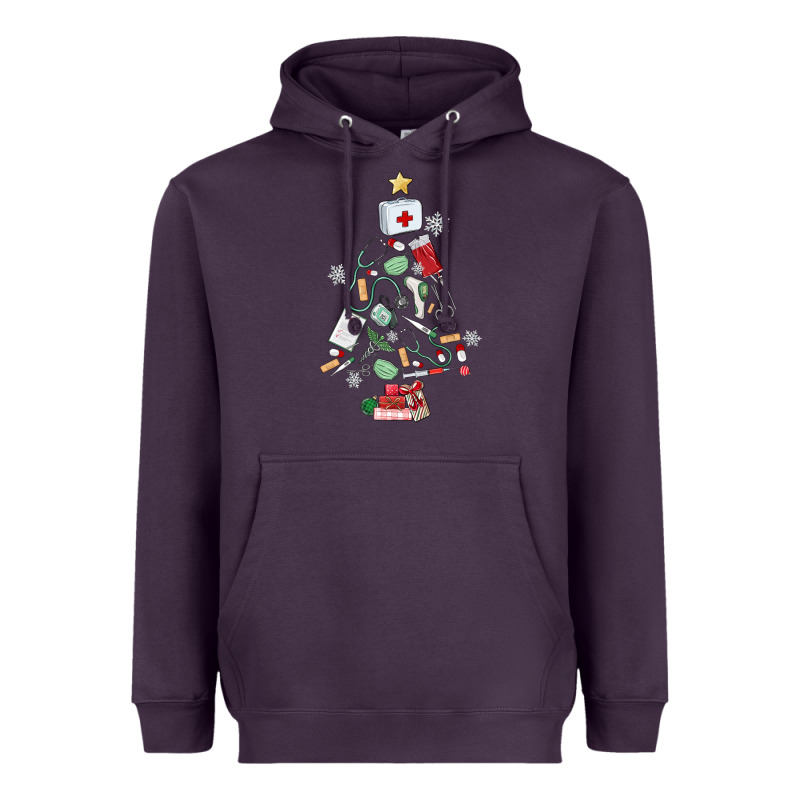 Nurse Christmas Tree Heavyweight Hoodie by MaliasSmallBusiness | Teevron
