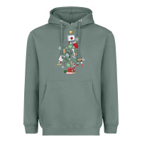 Sage nurse christmas tree Heavyweight Hoodie - MaliasSmallBusiness