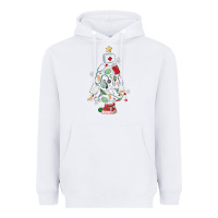 White nurse christmas tree Heavyweight Hoodie - MaliasSmallBusiness
