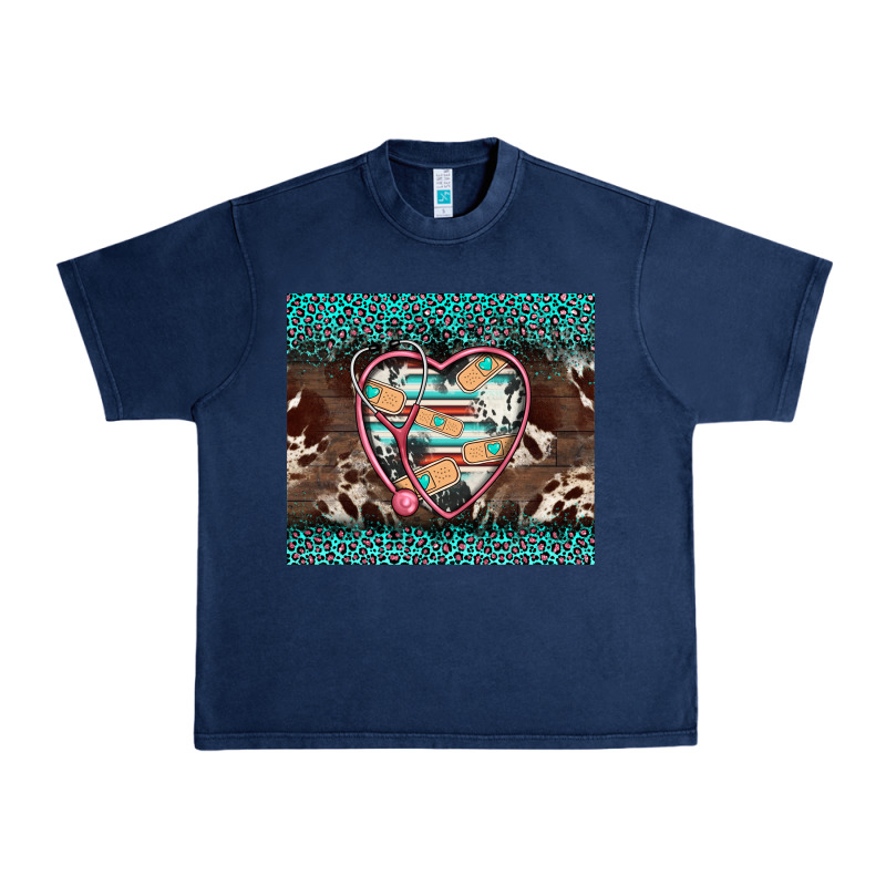 Western Nurse Stethoscope Turquoise Leopardes Urban Heavy Tee by BarkalooDesign | Teevron