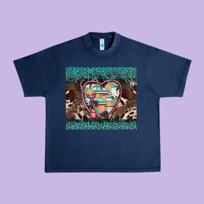 Western Nurse Stethoscope Turquoise Leopardes Urban Heavy Tee Designed By Barkaloodesign