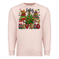 Pale Pink feliz navidad Premium Sweatshirt - MaliasSmallBusiness