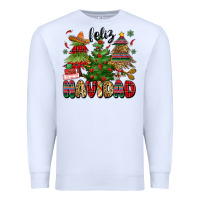 White feliz navidad Premium Sweatshirt - MaliasSmallBusiness