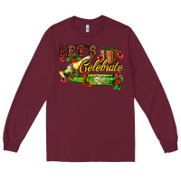 Burgundy let`s celebrate with beer bottles Long Sleeve Tee - AdoDesignShop