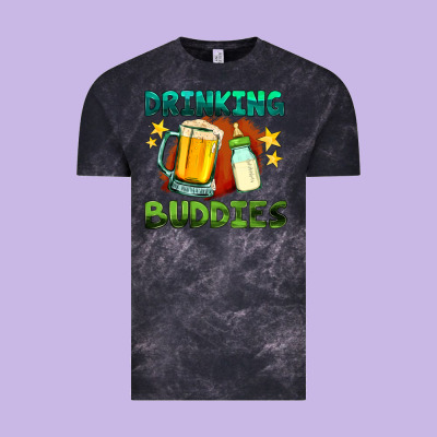 Drinking Buddies With Baby Bottle And Beer Vintage Tee Designed By Hra Design Shop